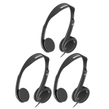3-Pack Wired On-ear Headphones for school