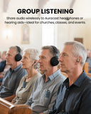 AuraPlex M3 Auracast Venue Transmitter and Receiver for churches, public spaces, and events for shared audio via Auracast hearing aids or 3.5mm headphones and devices.