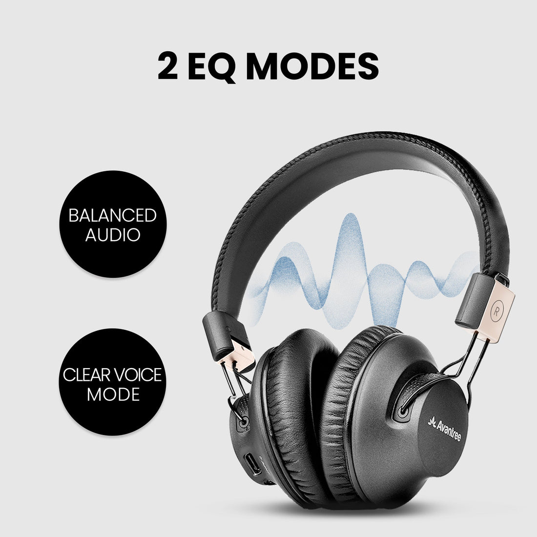 Quartet 2 2.4G Wireless Group Listening Headphonesfor TV and events with 2 EQ modes for balanced audio and clear voice mode.