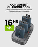 AuraPlex M3 Auracast Venue Transmitter and Receiver for churches and public spaces, and events with charging dock and up to 16 hours listening time.