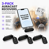 Aura C 3-Pack
Auracast USB-C Phone Receivers for phone , 3-Pack for Assistive Listening, Works with Existing Bluetooth Headphones