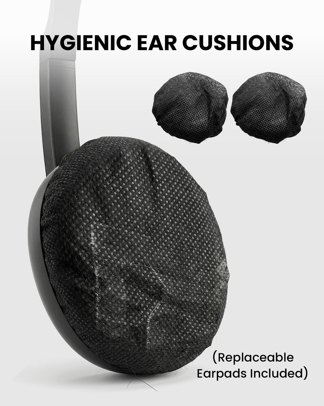 4-Pack Wired On-Ear Headphones with 3.5mm Jack for public and personal use, featuring replaceable ear cushions for comfortable, reliable listening.