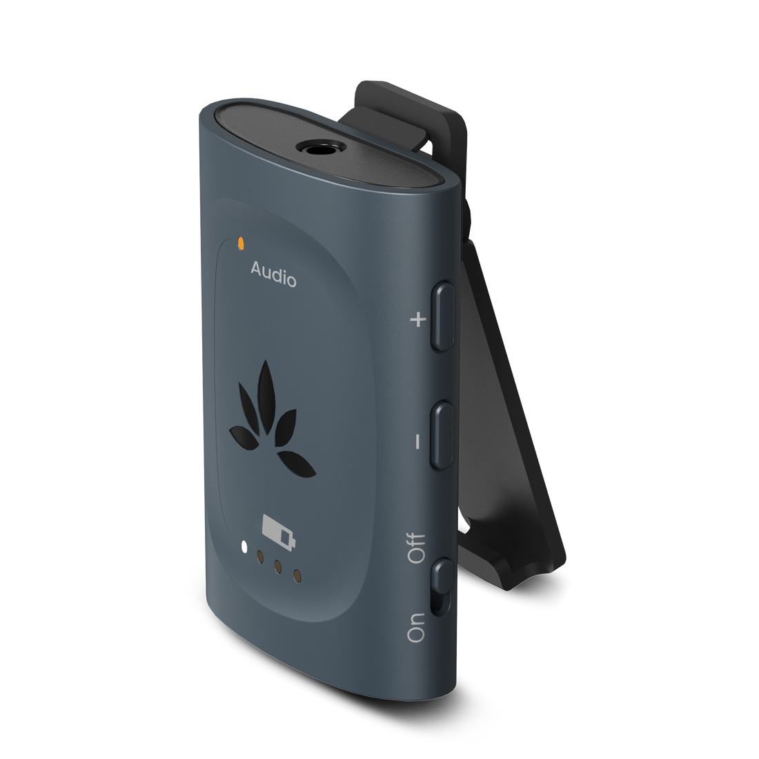 AuraClip An Auracast receiver for public and personal listening. Compatible Auracast transmitters across brands and turns wired headphones or neckloops into an Auracast listening device.