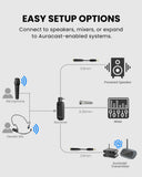 FreeMic Duo Wireless Headset & Handheld Microphone System for teaching and small events compatible with 3.5mm speakers, mixers, and Auracast transmitters. Easy setup for classrooms, and presentations.