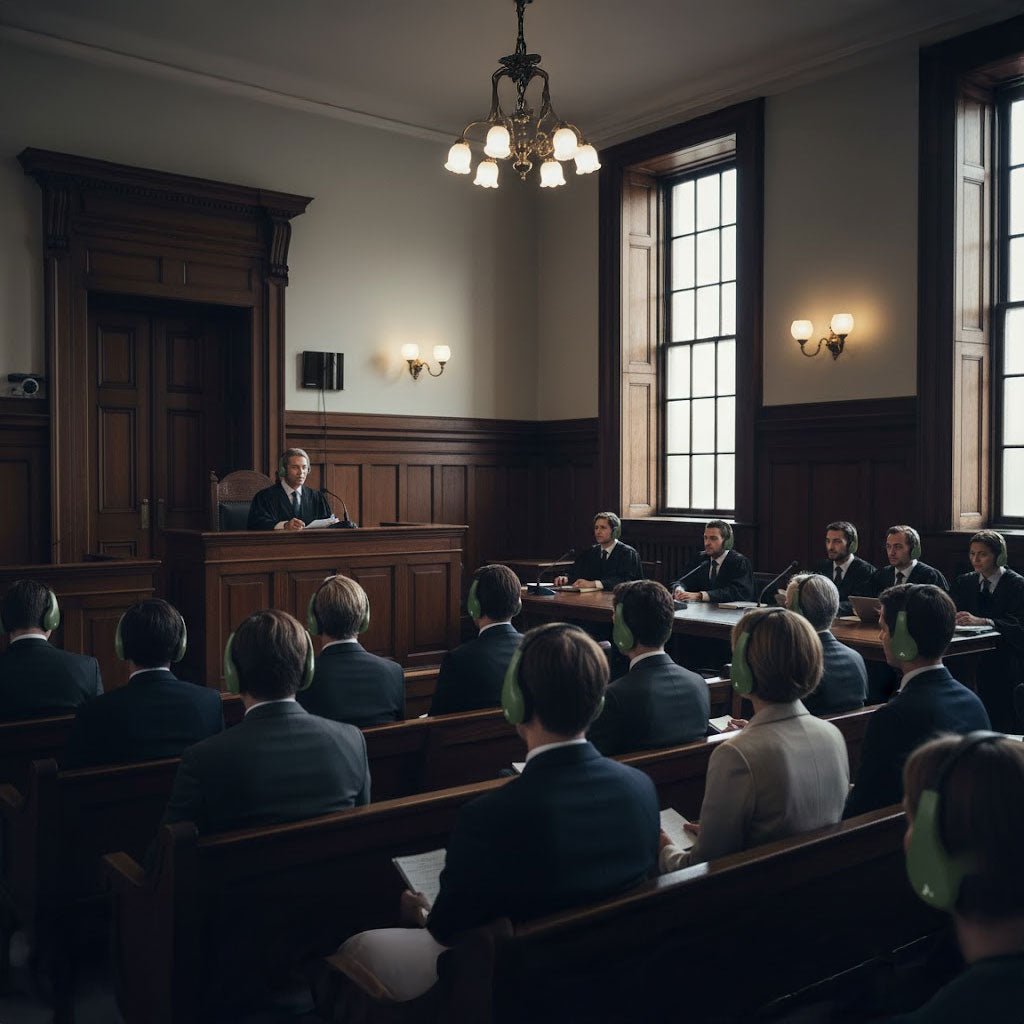 R500 headphones for conferences, courtrooms, confidential meetings, and exam environments, delivering clear and focused audio.