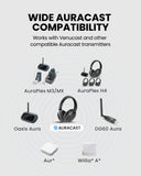 Aria Aura 4 Bluetooth Auracast TV Headphones for public broadcasts in churches, museums, theaters, and works with Auracast ecosystem .