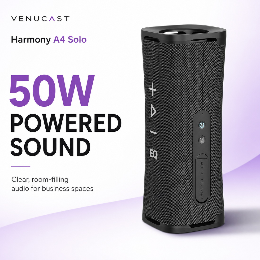 Harmony A4 Solo 50W powered speaker for business spaces