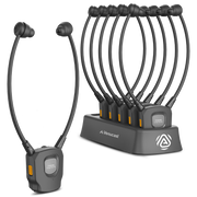 AuraBand 6-Pack Auracast Wireless Earbuds for Seniors, 6-Pack with Charging Dock. Assistive Listening for Public Venues. Cchurches, nursing homes, senior centers, clinics, and community events.
