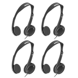 4-Pack Wired On-Ear Headphones