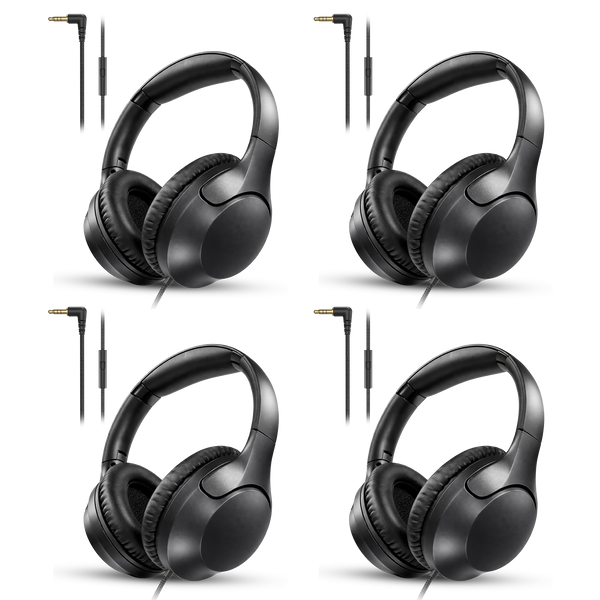 4-Pack Wired Over-Ear Headphones