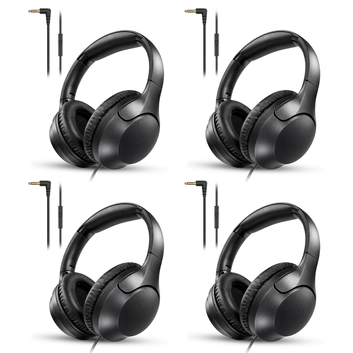 4-Pack Wired Over-Ear Headphones