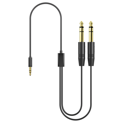 Dual 6.35mm TS to 3.5mm TRS Adapter