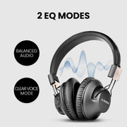 Quartet 2 2.4G Wireless Group Listening Headphonesfor TV and events with 2 EQ modes for balanced audio and clear voice mode.