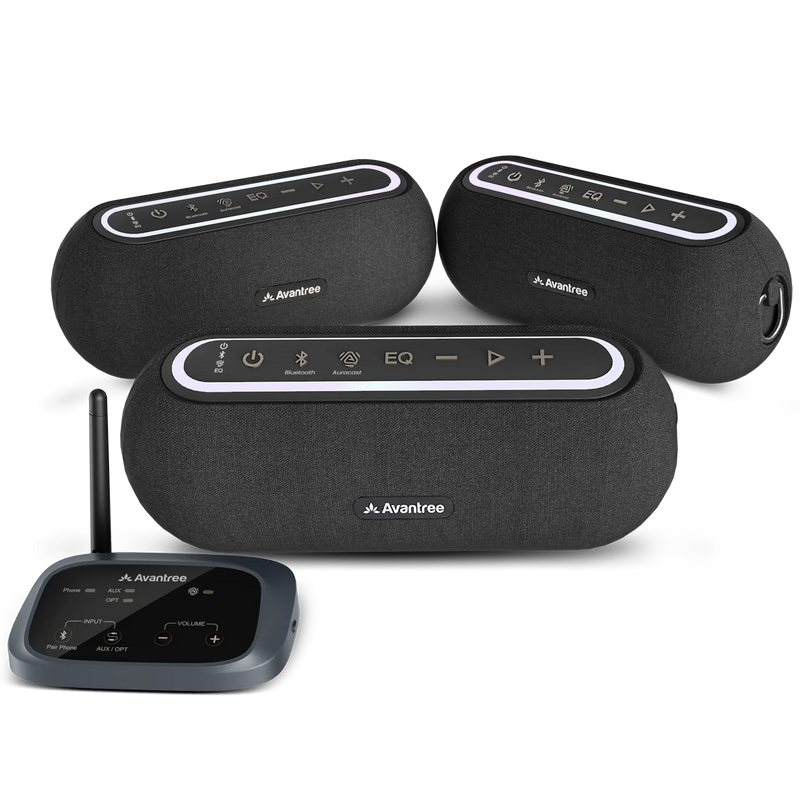 Harmony A2 Auracast Multi-Room Venue Speaker System Enhanced Sound.  Synchronized sound across large spaces for conference rooms, showrooms, restaurants, retail spaces, and event halls.
