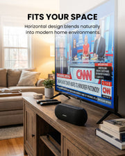 Harmony A2 Solo LE Audio Auracast Venue Speaker for TV, bedrooms, and small venues with horizontal design for home environments.