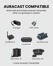 Harmony A2 Solo LE Audio Auracast Venue Speaker for TV, bedrooms, and small venues, compatible with Avantree auracast transmitters, and ecosystem systems.