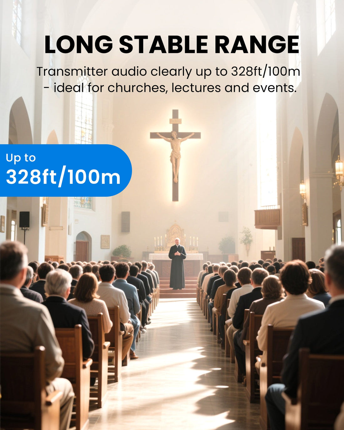 Audiplex M3 & MX Add-On Transmitter 2.4GHz Wireless transmitter  for churches, classrooms, and events with up to 327 ft range.