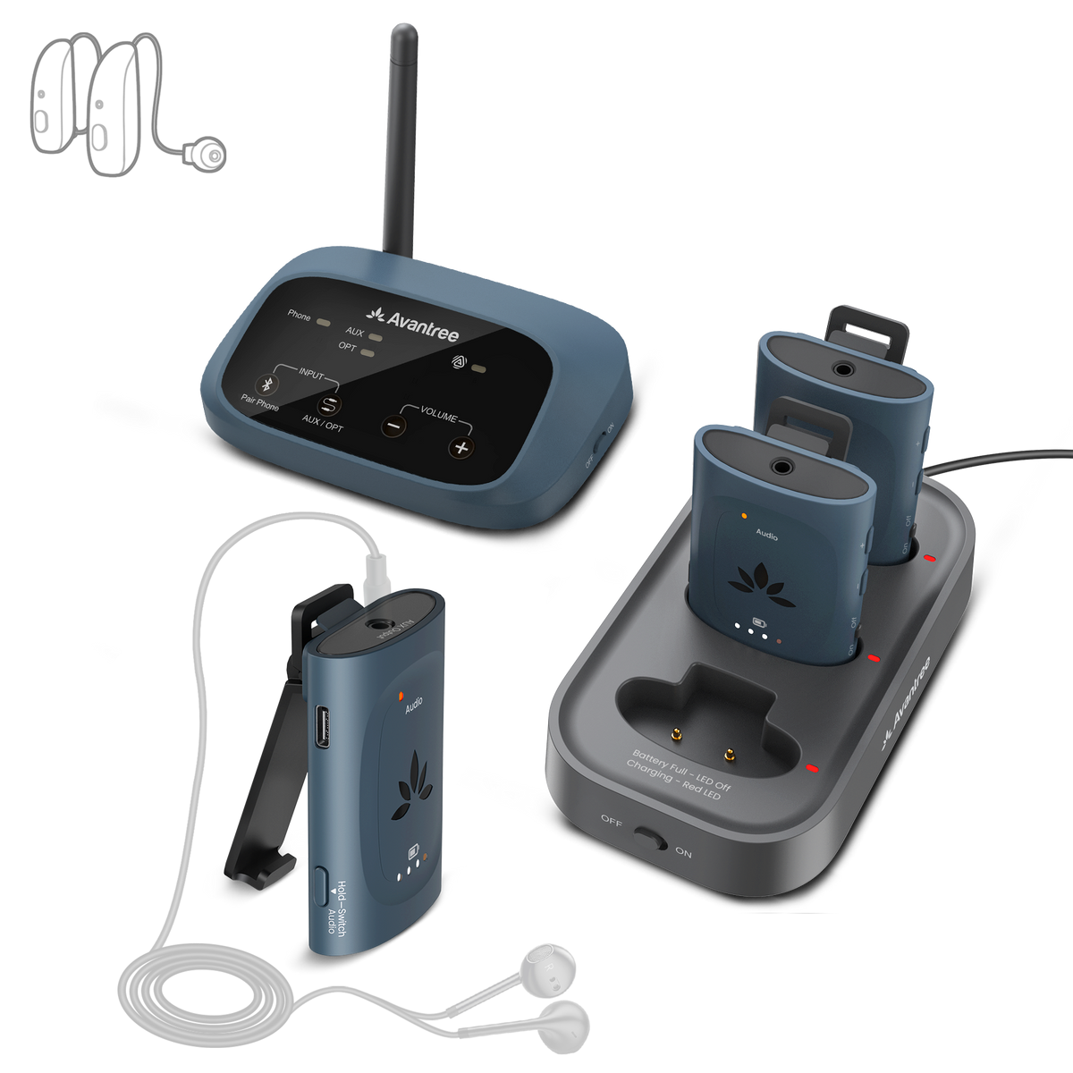 AuraPlex M3 Auracast Venue Transmitter and Reciver for Churches & Public Spaces. Compatible with Auracast enabled hearing aids and headphones.