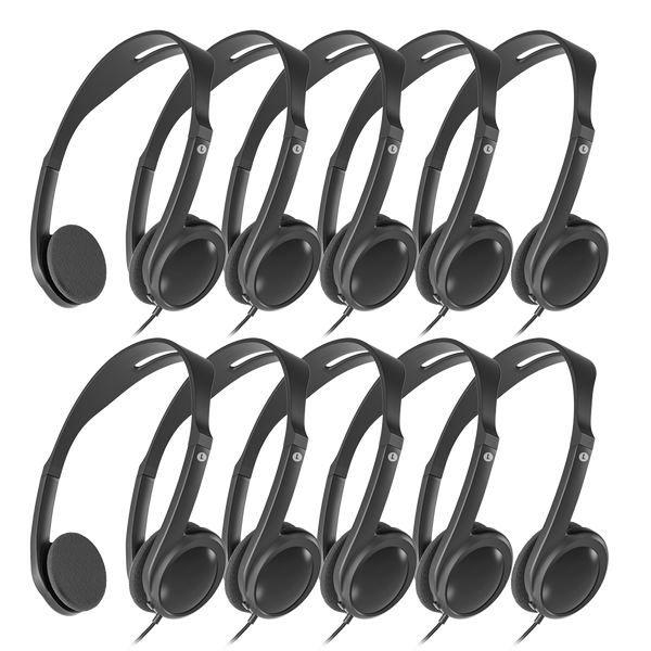 10-Pack Wired On-Ear Headphones