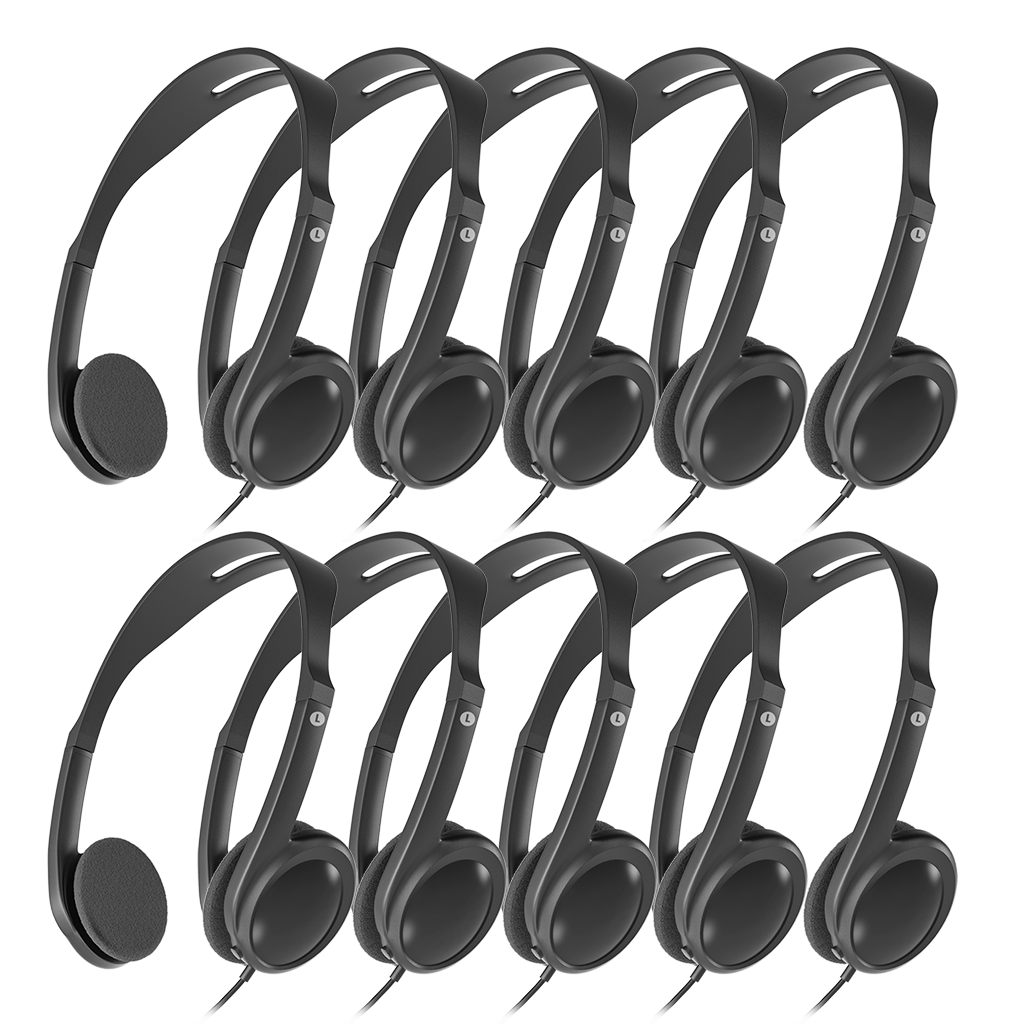 10-Pack Wired On-Ear Headphones