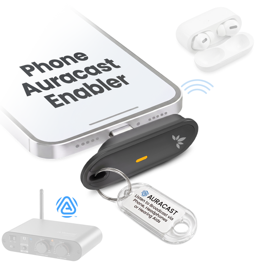 Aura C receiver connected to a phone
