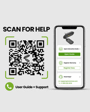 Aura C BYOD Auracast Receiver for phones for venues and churches, with easy to scan set-up.