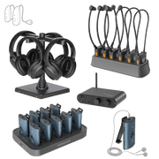 AuraPlex X20 Pro Auracast Group (10 AuraClip &amp; 4 Aria Aura &amp; 3 AuraBand &amp; 3 AuraCoil) Listening Kit w/ Charging Dock