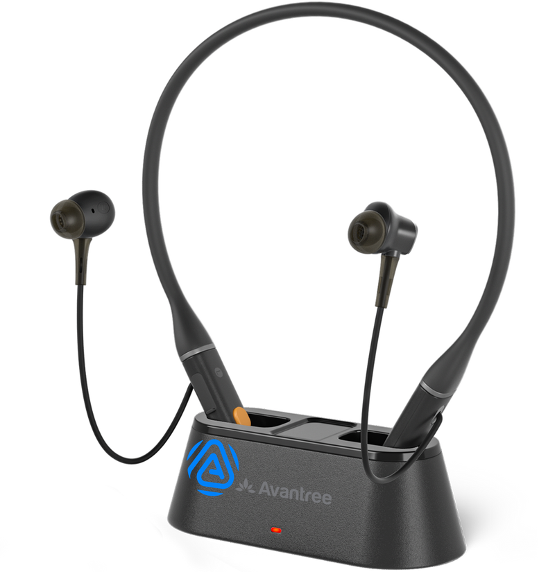 Loop Auracast Neckband Earbuds with Charging Dock Auracast TV Earbuds with Clear Dialogue & Easy Charging Dock