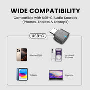 ShareCast Clip-On Waterproof Speakers for group activities for audio sharing, compatible with phones, tablets, laptops, and USB-C audio sources.