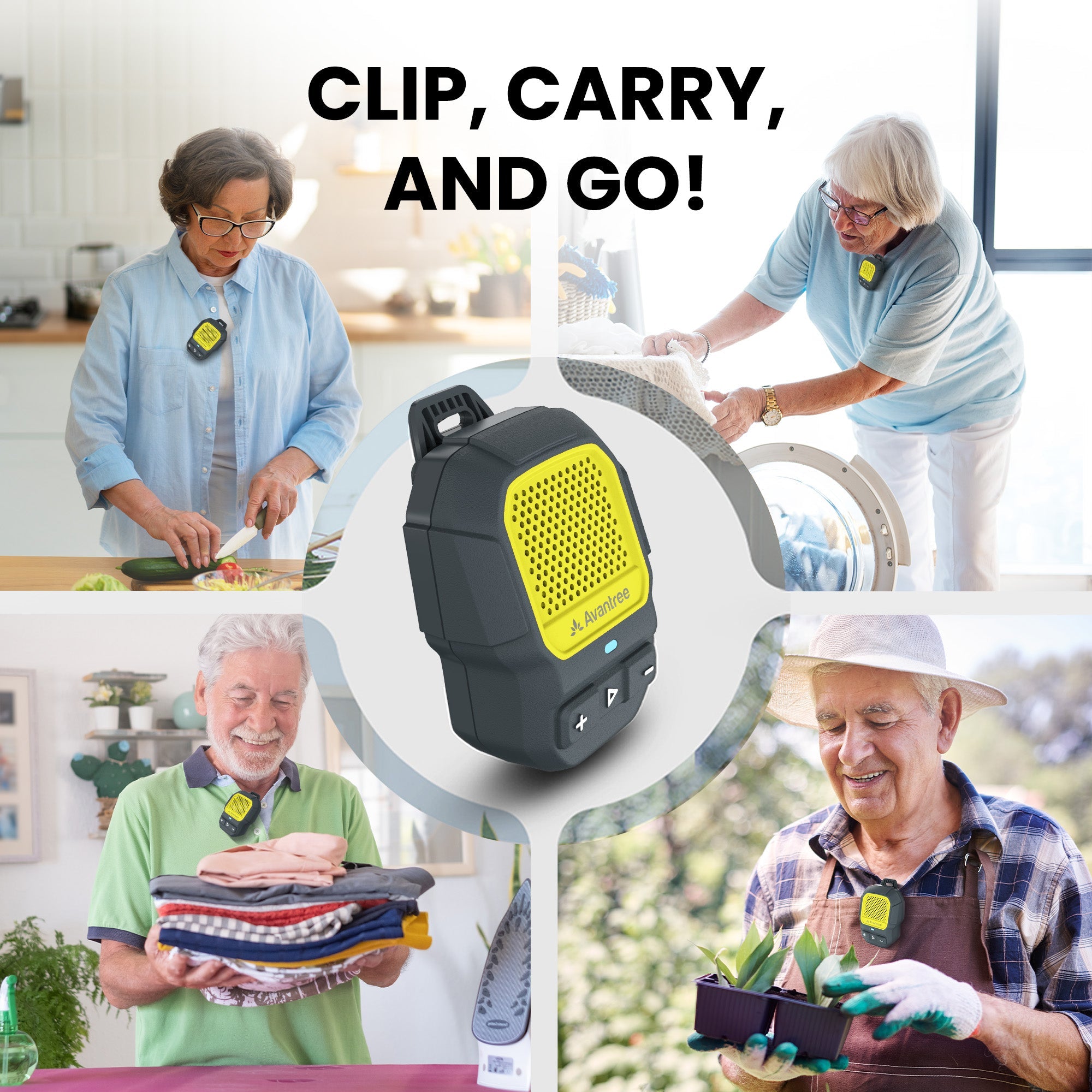 ShareCast Solo
Auracast clip on speaker 
Clip , carry and go for daily routine 
