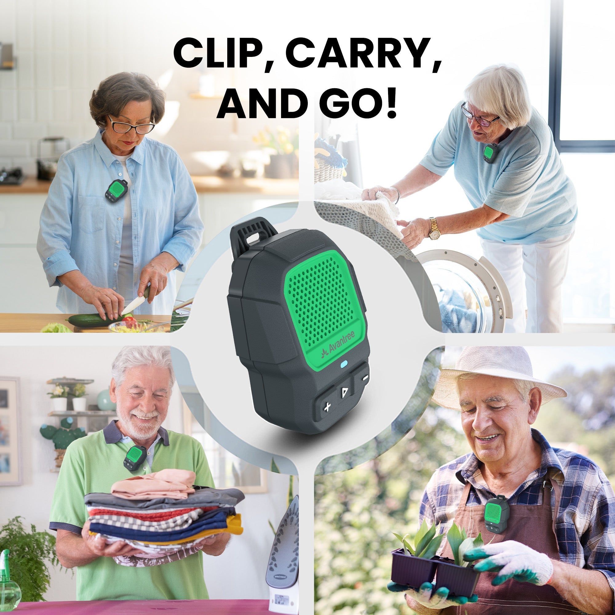 ShareCast Solo
Auracast clip on speaker 
Clip , carry and go for daily routine 