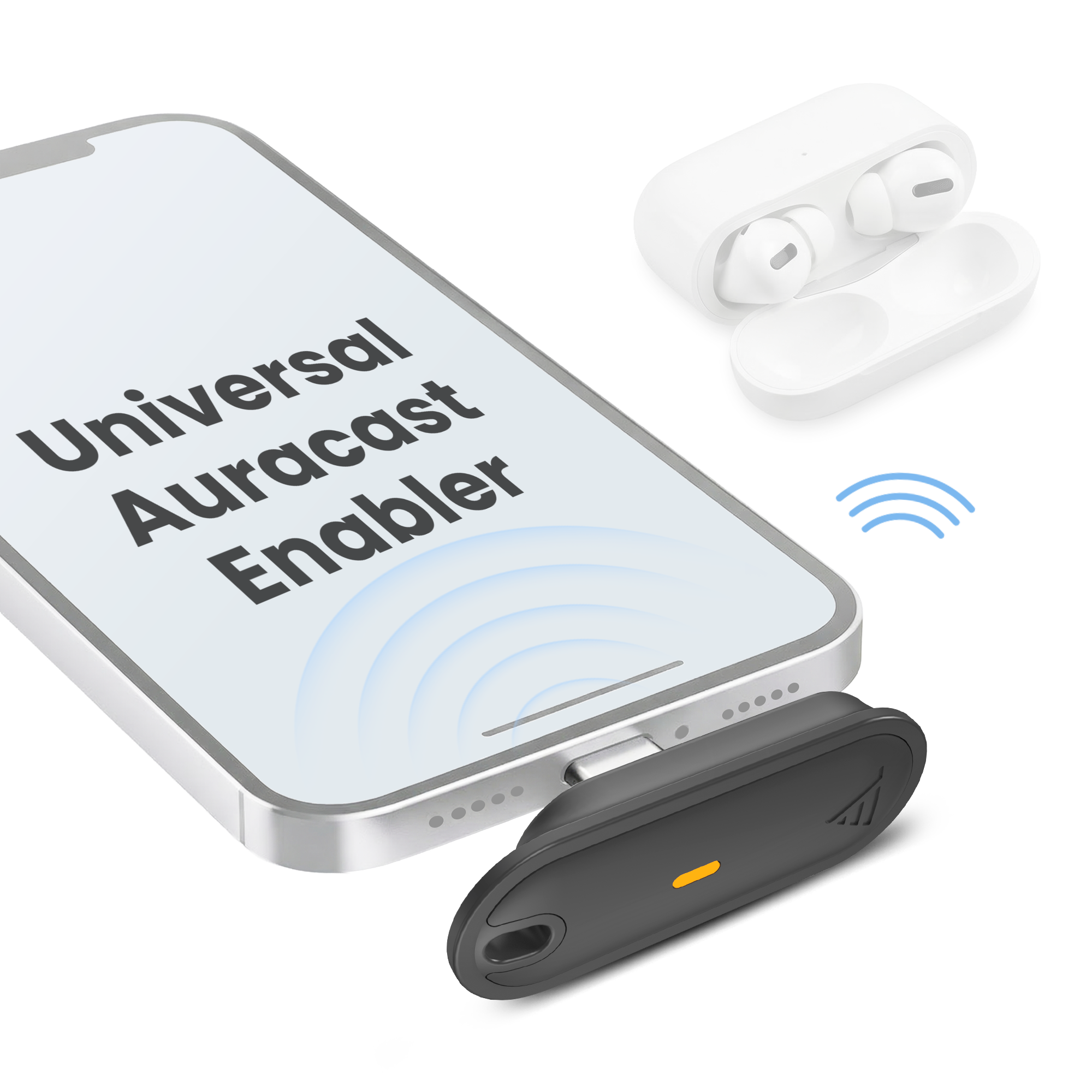 Aura C 3-Pack
Auracast USB-C Phone Receivers for phone  , turn 3 phones into auracast receiver , Compatible iPhones can also use it with a Lightning-to-USB-C adapter (not included).
