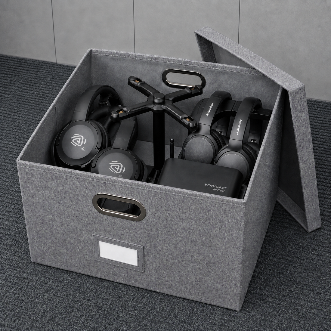 Multi-Headphone & Device Storage Box