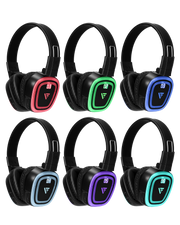6-Pack V-UT90 Headphones feature a 1000 ft range and provide 12 hours of continuous listening. Ideal for both indoor and outdoor venues
