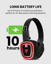 6-Pack V-UT90 Headphones for silent discos, weddings, multilingual conferences, weddings, and events with up to 10 hours of continuous playback.