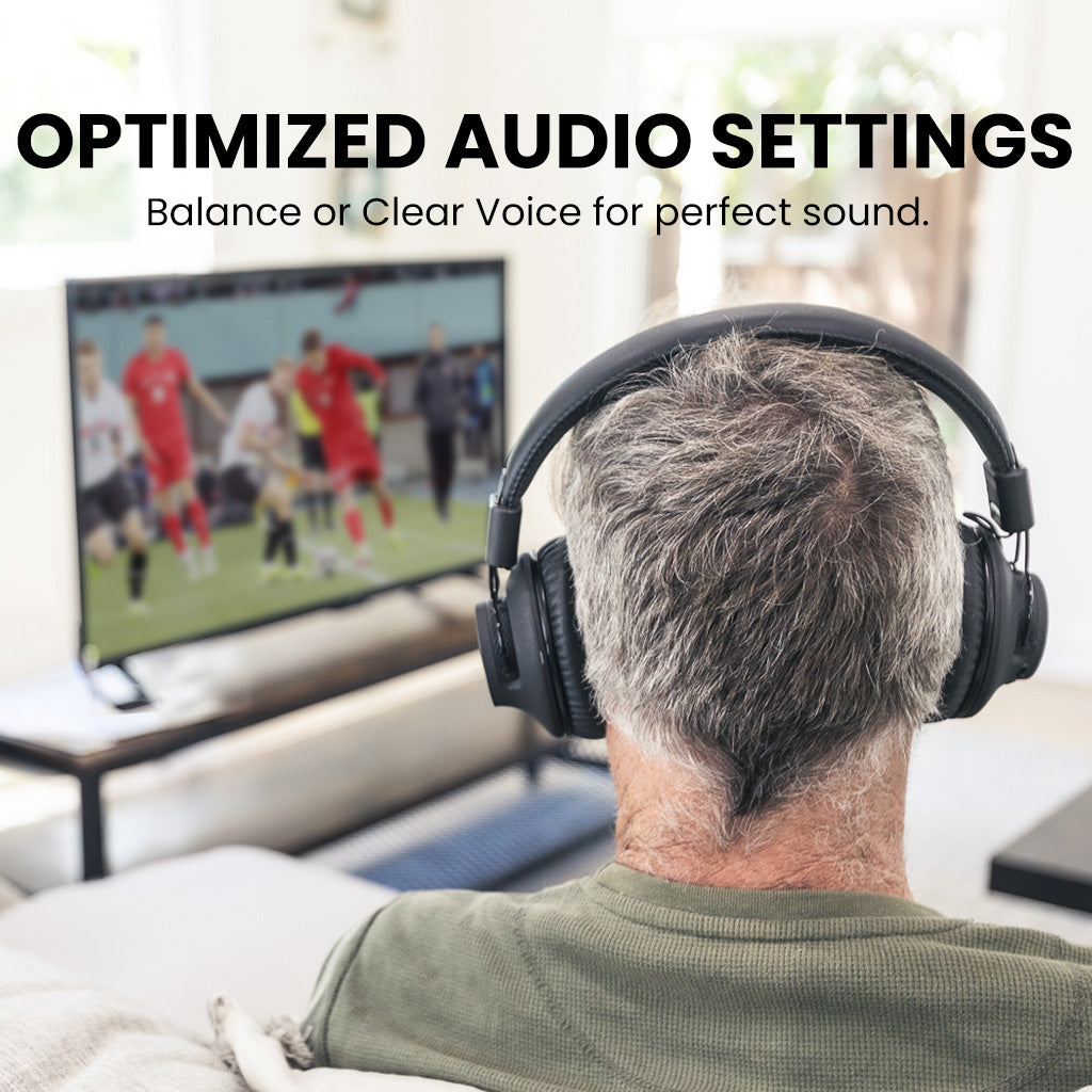 Quartet-Extra additional pair of 2.4G wireless headphones for Quartet, Duet, and Audiplex systems with EQ modes for balanced sound and clear voice.