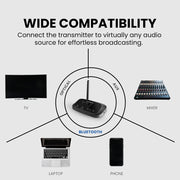 Avantree Flex Base 2, Extra Transmitter ONLY for Avantree Harmony / Quartet System - Not Compatible with Other Bluetooth Headphones / Speakers supports optical, AUX, and Bluetooth inputs.