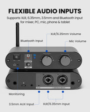 53901 Auracast Assistive Listening System for Churches, supports XLR, 6.35mm, AUX, and Bluetooth input for mixer, PC, mic, phone and tablet.