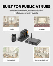 Auracast Transmitter and Receiver with OLED Display Assistive Listening Devices for Church, Theater, Lecture hall and public venues.