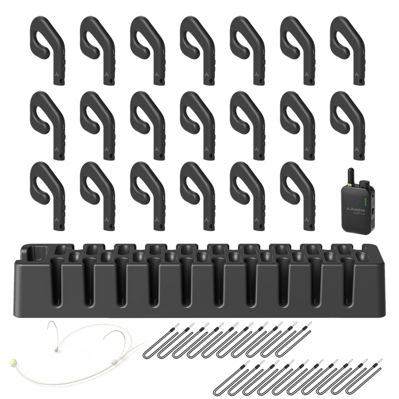 AudiTour with 20 Open-ear Headphones & Lanyards