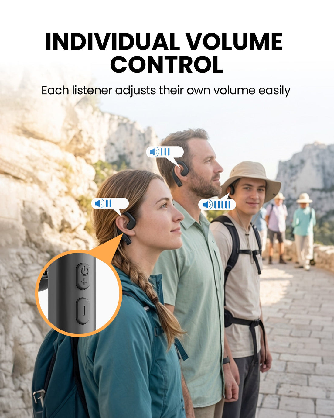 AudiTour receiver individual volume control