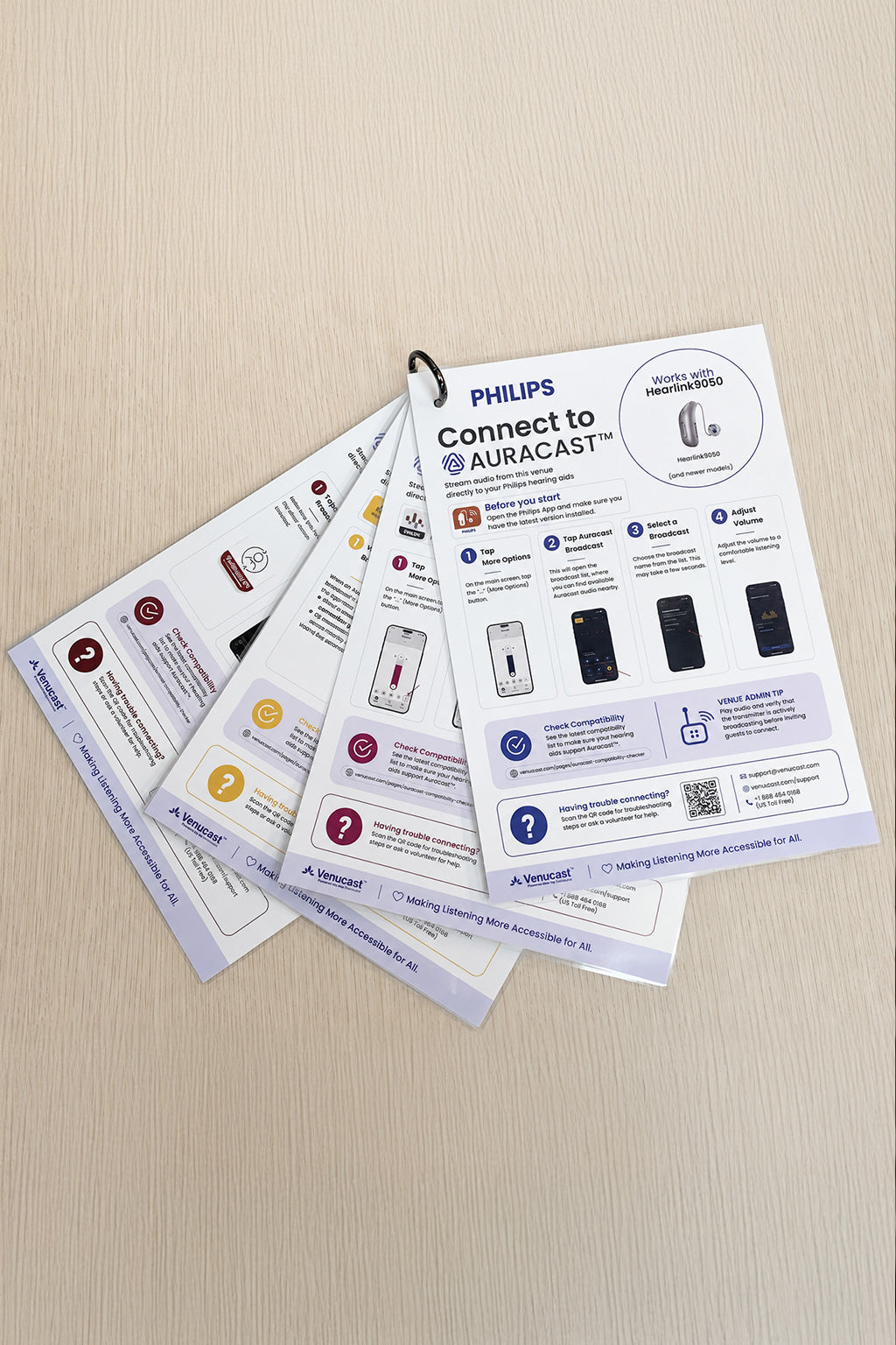 Church Deployment Pack hearing aid connection guide cards