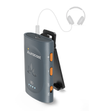 AuraClip Auracast receiver for church and personal listening, compatible with multi-brand transmitters, turning wired headphones or neckloops into Auracast listening devices.