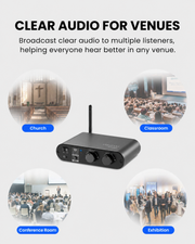 AuraPlex X14 Pro Auracast Group Listening for churches, classrooms, conference rooms, exhibitions, and events for clear audio to multiple listeners.