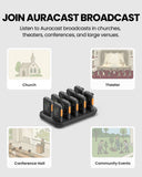 AuraView 10-Pack AuraView Auracast Receiver System 10 Pack with Charging Dock, OLED Display for Church, Conference, Theater, Senior Centers, and large venues