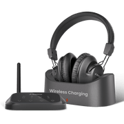 HT5009 Plus Wireless TV Headphones with clearer voice for shared spaces and seniors, supporting optical and AUX inputs with soundbar passthrough.