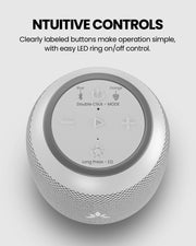 Harmony A0 Auracast Bluetooth 5.4 Transmitter and 3 synchronized speakers, expandable wireless audio system for restaurants, cafés, meeting rooms, and venues, with easy controls and LED indicators.