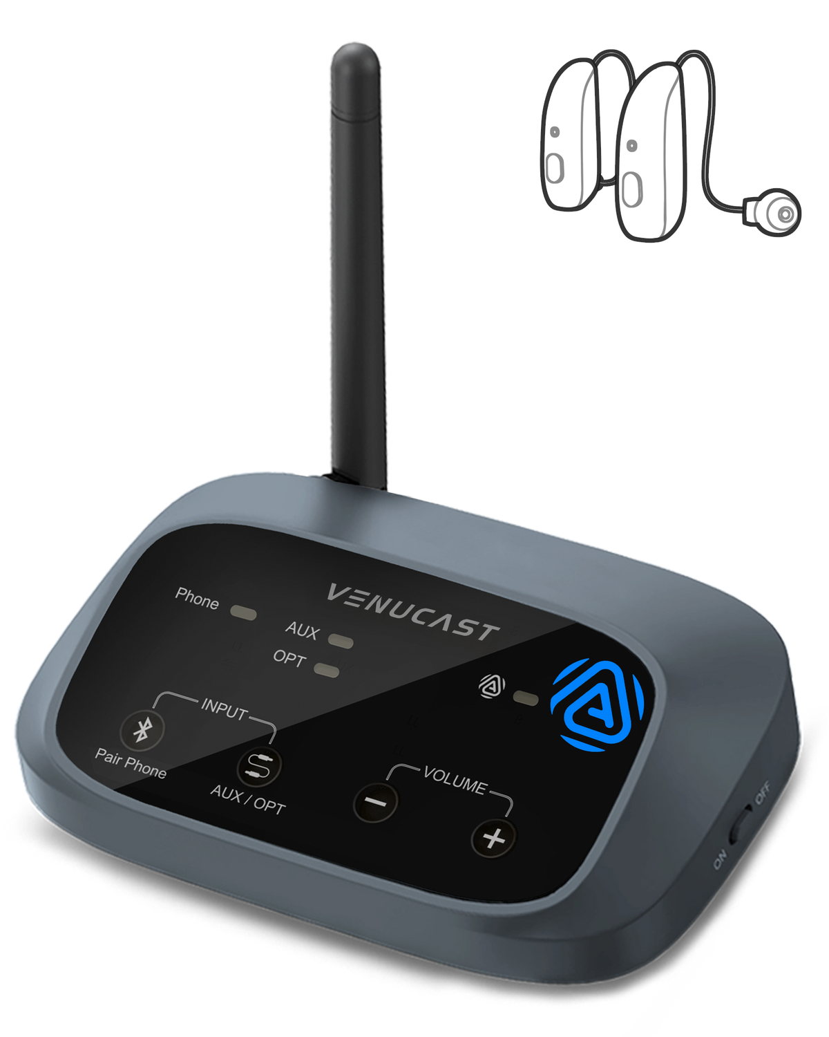 Oasis Aura 
Auracast transmitter for Church, Public events and home TV setups. 
Functioning as an Auracast audio adapter 