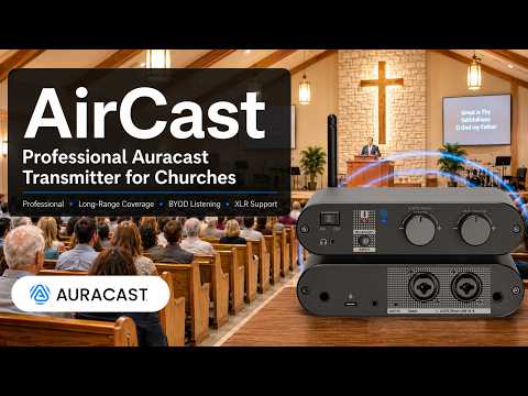 AirCast Long-range Professional Venue Auracast Venue Transmitter for Hearing Aids in church, lecture halls, and venues.