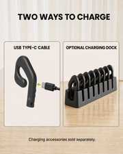 AudiTour receiver USB Type-C charging and optional charging dock